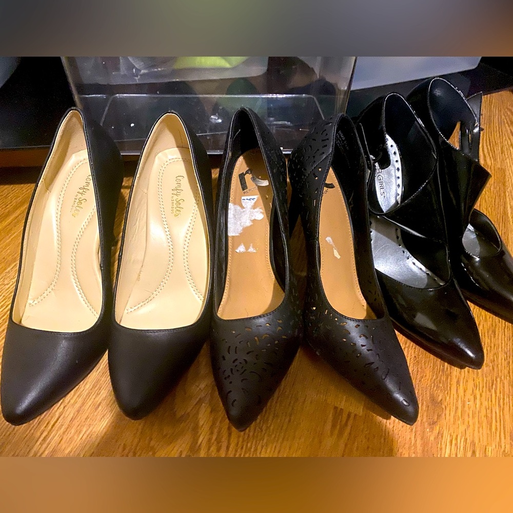 3 pairs of Black High Heels